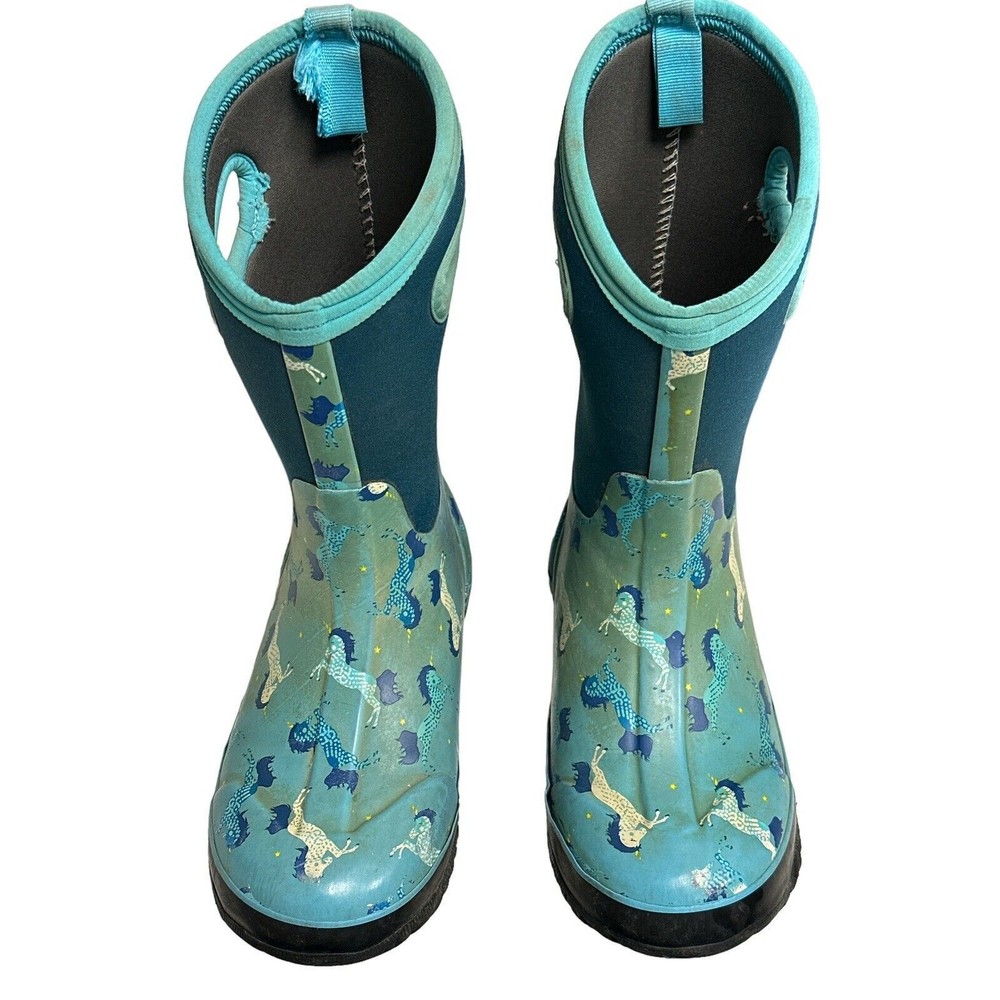 Bogs Blue Unicorn Waterproof Boots -30 Youth Size 4‎ EU 37